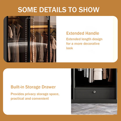 Aihm-Lon Wardrobes with Unique American Color Tone Silent Rail Armoires 75"-94"