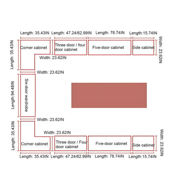 Aihm-Lon Elegant Wardrobe with  LED Lighting and Gold Luxury Frame  24"-94"