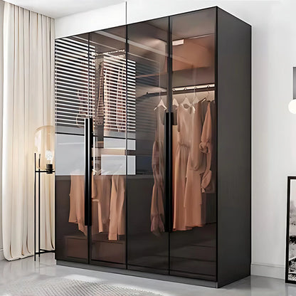Aihm-Lon Luxurious Wardrobe with Glass Doors Drawers and Shelves 35"-94"