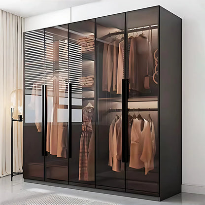 Aihm-Lon Luxurious Wardrobe with Glass Doors Drawers and Shelves 35"-94"