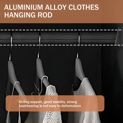 Aihm-Lon Luxurious Wardrobe with Glass Doors Black Handle and Shelves 35"-94"