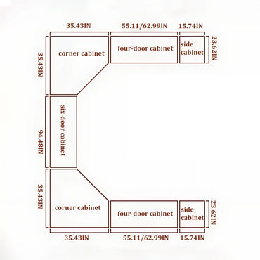 Aihm-Lon Luxurious Wardrobe with Glass Doors Black Handle and Shelves 35"-94"