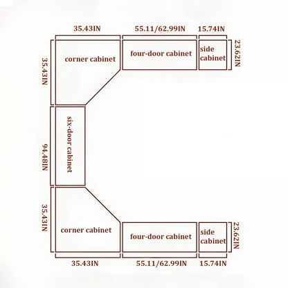 Aihm-Lon Luxurious Wardrobe with Glass Doors Black Handle and Shelves 35"-94"