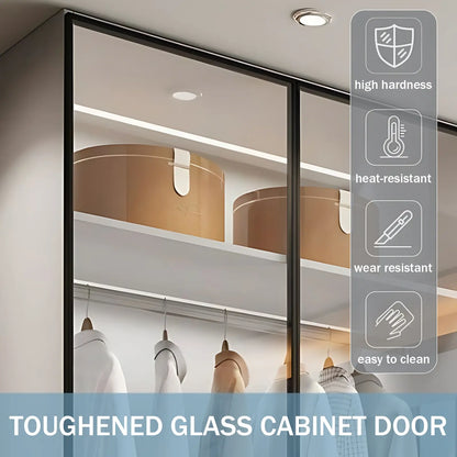 Aihm-Lon Wardrobes Closets with Storage Shelves Semi-Open Semi-Enclosed Space 87"-94"