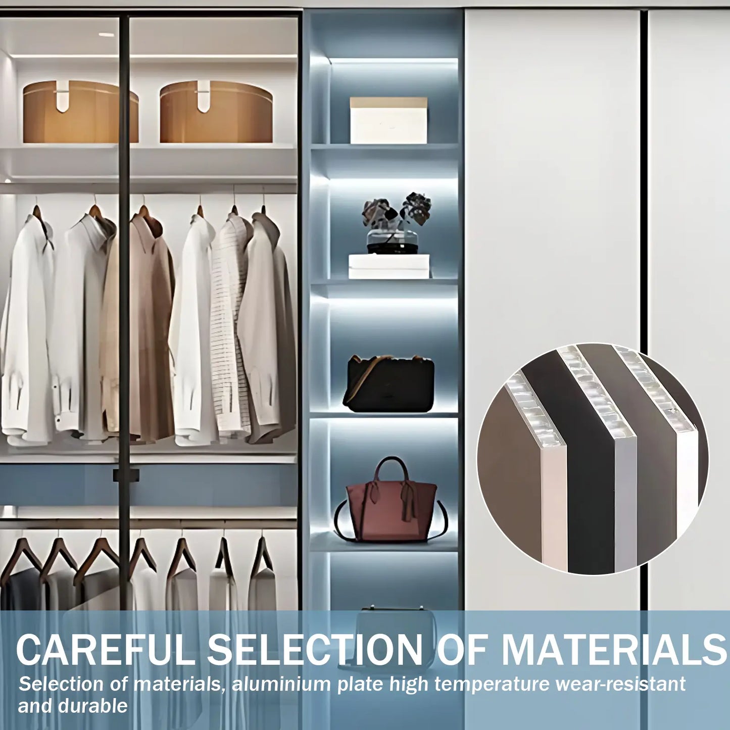 Aihm-Lon Wardrobes Closets with Storage Shelves Semi-Open Semi-Enclosed Space 87"-94"