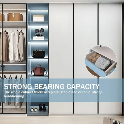 Aihm-Lon Wardrobes Closets with Storage Shelves Semi-Open Semi-Enclosed Space 87"-94"