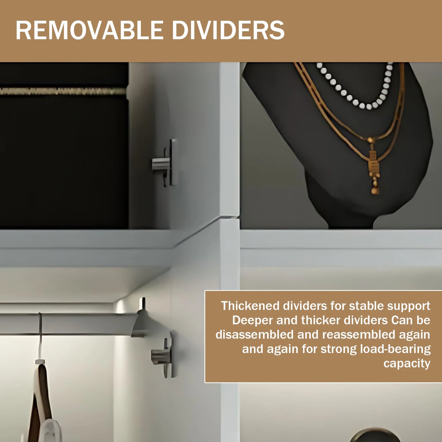 Aihm-Lon Sleek Wardrobes Closets with Black Exquisite Handle and Light  63"-102"