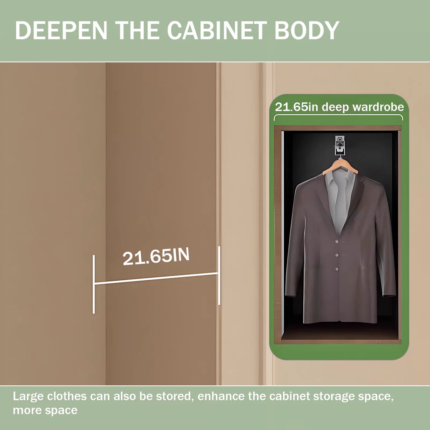 Aihm-Lon Wardrobe with Elegant Glass Doors and Metal Round Handles 63"-94"