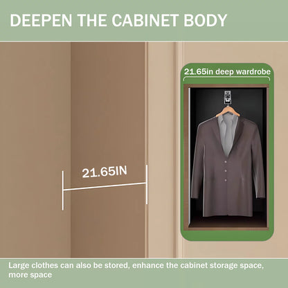 Aihm-Lon Wardrobe with Elegant Glass Doors and Metal Round Handles 63"-94"