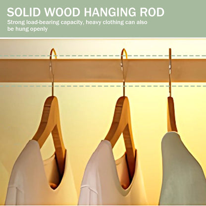 Aihm-Lon Wardrobe with Elegant Glass Doors and Metal Round Handles 63"-94"