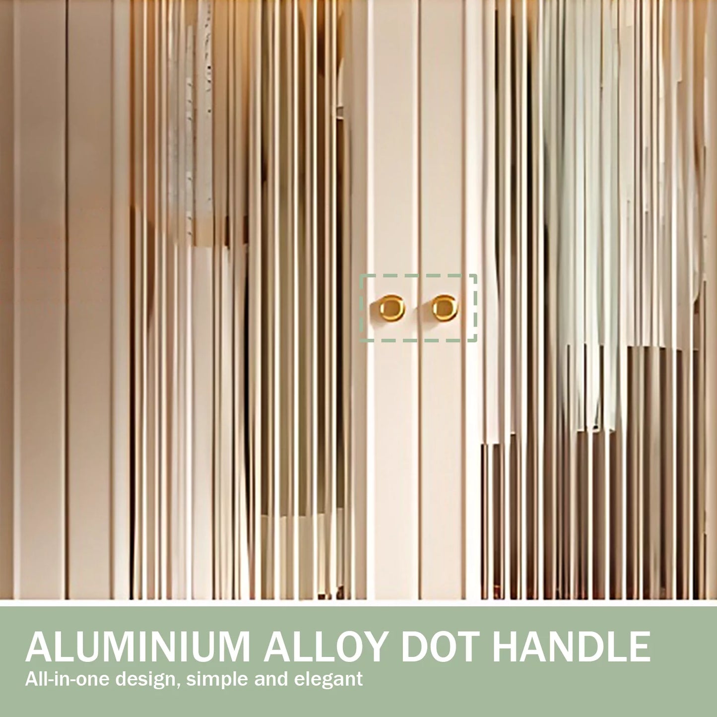 Aihm-Lon Wardrobe with Elegant Glass Doors and Metal Round Handles 63"-94"