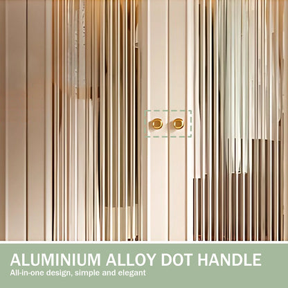 Aihm-Lon Wardrobe with Elegant Glass Doors and Metal Round Handles 63"-94"