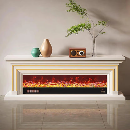 Aihm-Lon Minimalist Electric Fireplace with Realistic Flame Effects 59”-95”