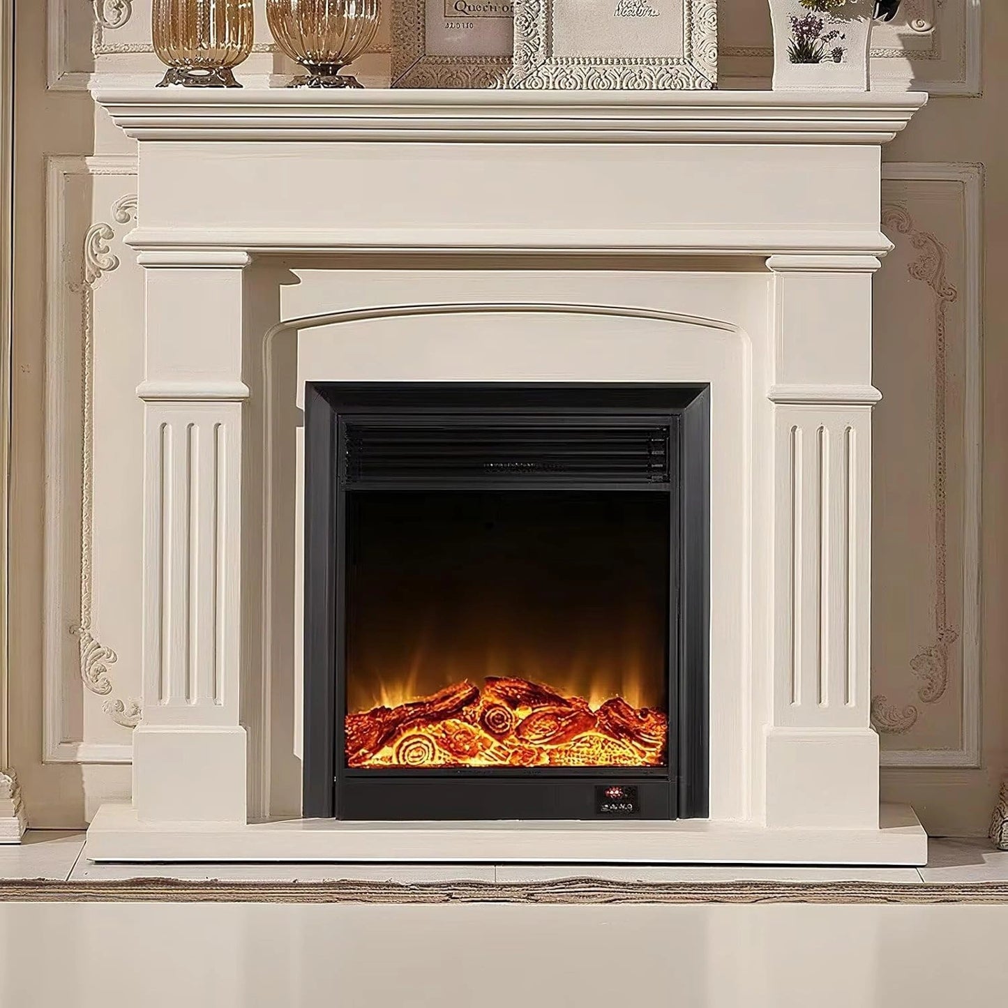 Aihm-Lon Electric Fireplace Parallel Line Design with Real Flame Effect 47”-59”