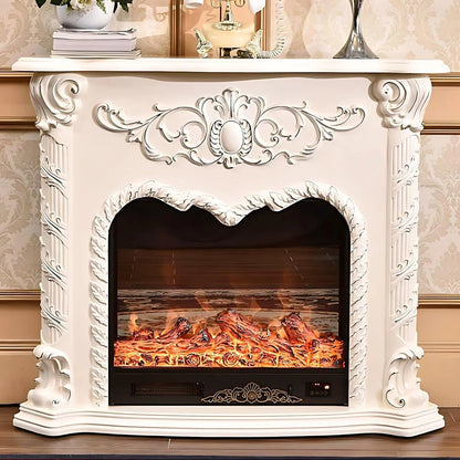 Aihm-Lon Electric Fireplace Includes Swirling Texture Design with Floral Pattern 47”