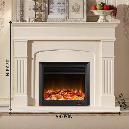Aihm-Lon Electric Fireplace Parallel Line Design with Real Flame Effect 47”-59”
