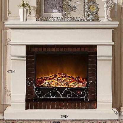 Aihm-Lon Decorative Electric Fireplace Exquisite Iron Art Design with Simulated Flame 51”-59”
