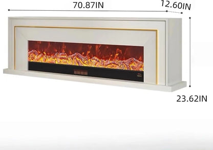 Aihm-Lon Exquisite Electric Fireplace with Golden Line Decoration 71”-87”