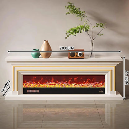 Aihm-Lon Minimalist Electric Fireplace with Realistic Flame Effects 59”-95”