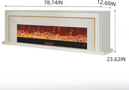 Aihm-Lon Exquisite Electric Fireplace with Golden Line Decoration 71”-87”