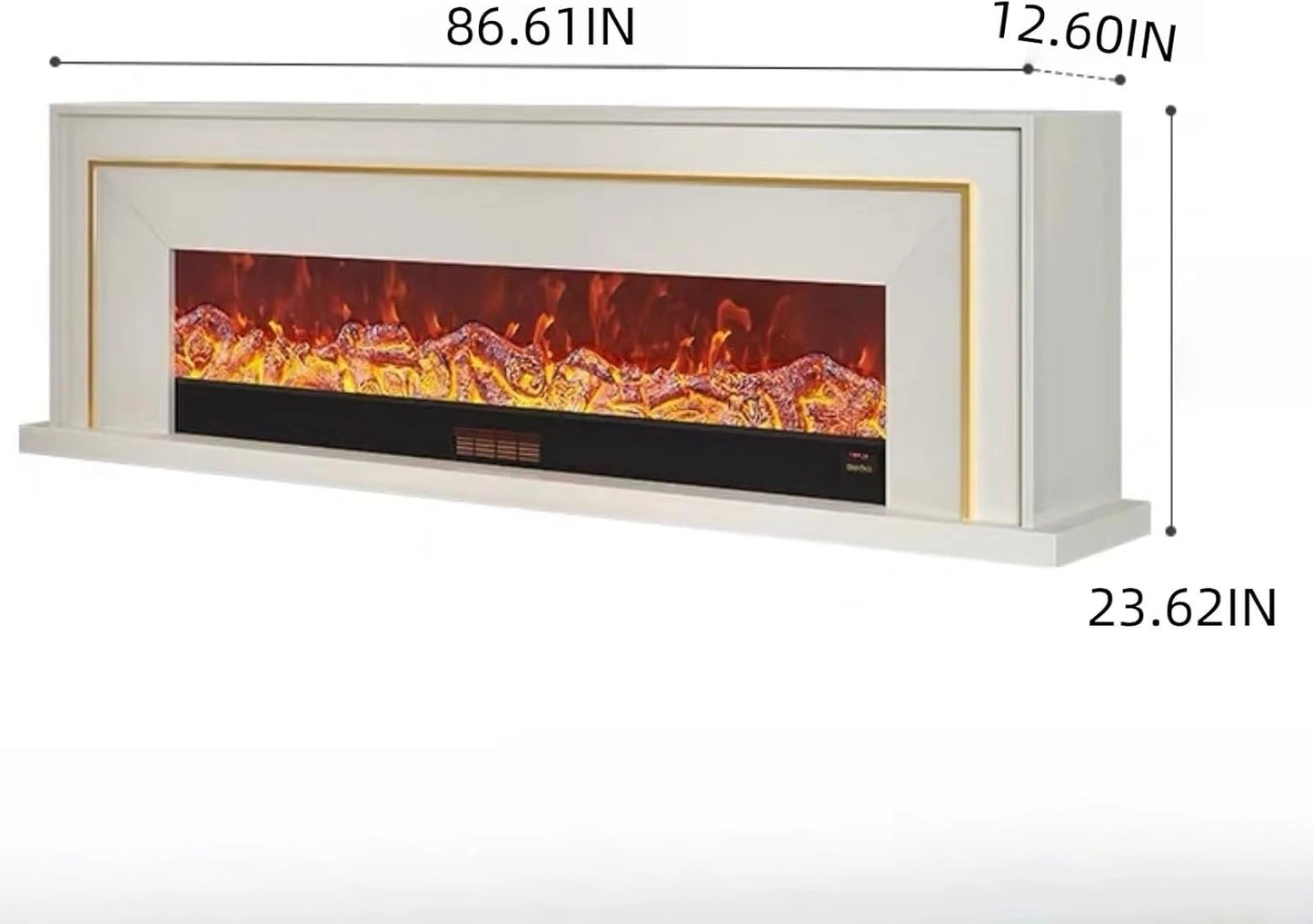 Aihm-Lon Exquisite Electric Fireplace with Golden Line Decoration 71”-87”