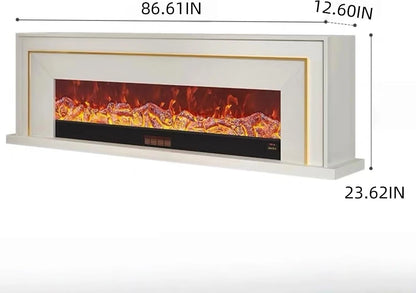 Aihm-Lon Exquisite Electric Fireplace with Golden Line Decoration 71”-87”