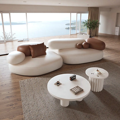 Aihm-Lon Commercial Use Sofa Set for Beauty Salon with Stool and Coffee Tables 49"-55"