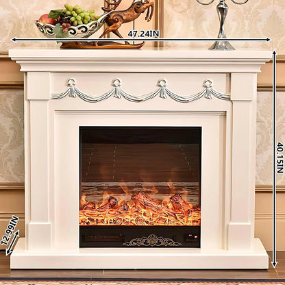 Aihm-Lon Simple Electric Fireplace Curtain Shape Line Design 47”