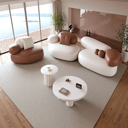 Aihm-Lon Commercial Use Sofa Set for Beauty Salon with Stool and Coffee Tables 49"-55"