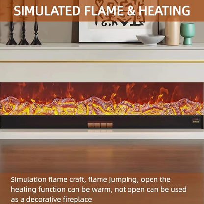 Aihm-Lon Exquisite Electric Fireplace with Golden Line Decoration 71”-87”