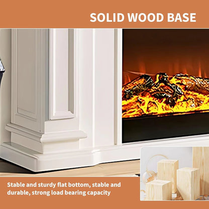 Aihm-Lon Electric Fireplace Includes French Retro Minimalist Line Design 59”