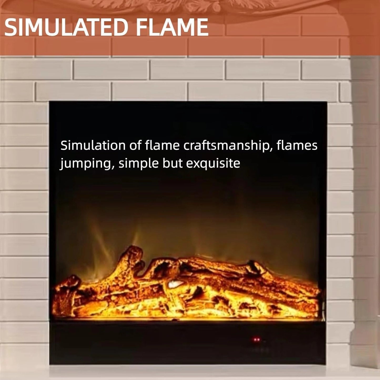 Aihm-Lon Luxurious Electric Fireplace with European Baroque Patterns 59”