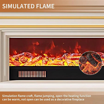 Aihm-Lon Minimalist Electric Fireplace with Realistic Flame Effects 59”-95”