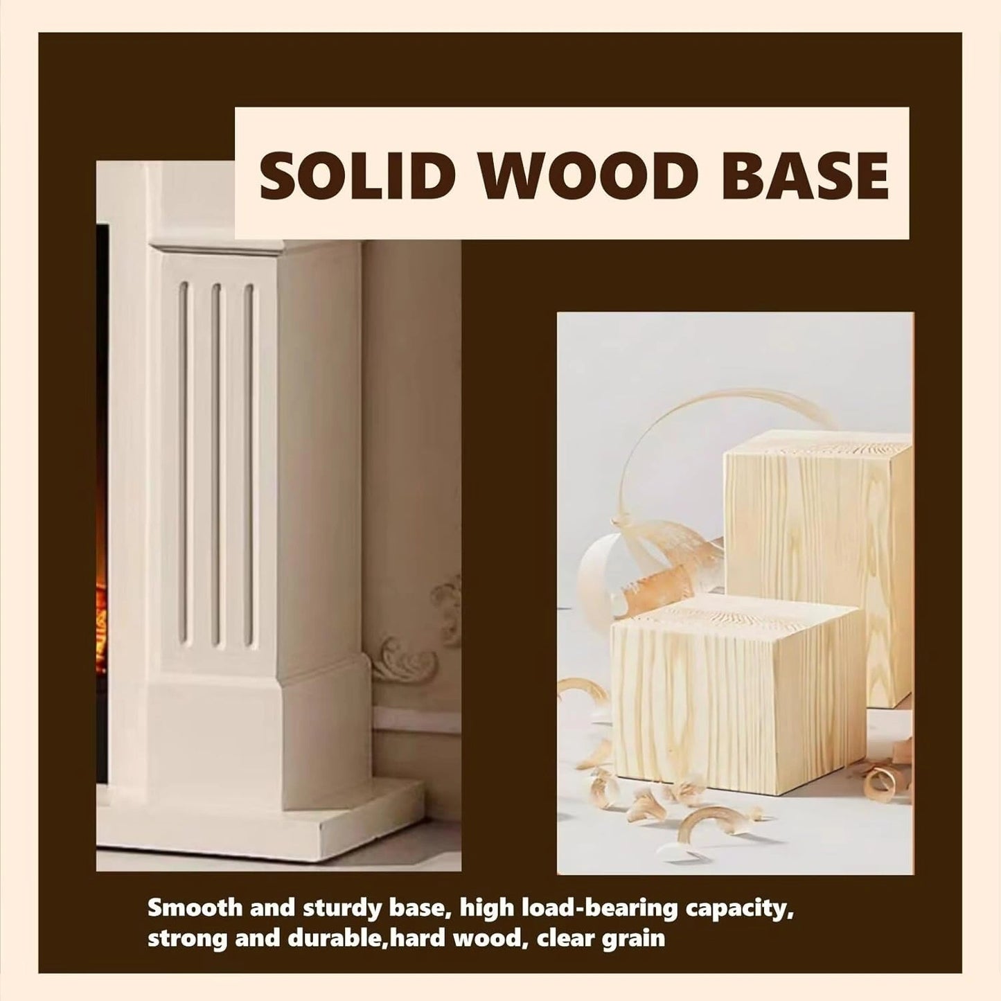 Aihm-Lon Electric Fireplace Parallel Line Design with Real Flame Effect 47”-59”