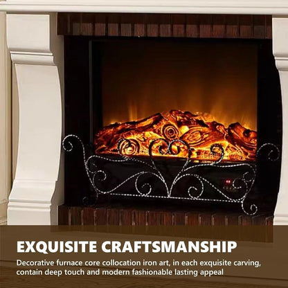 Aihm-Lon Decorative Electric Fireplace Exquisite Iron Art Design with Simulated Flame 51”-59”