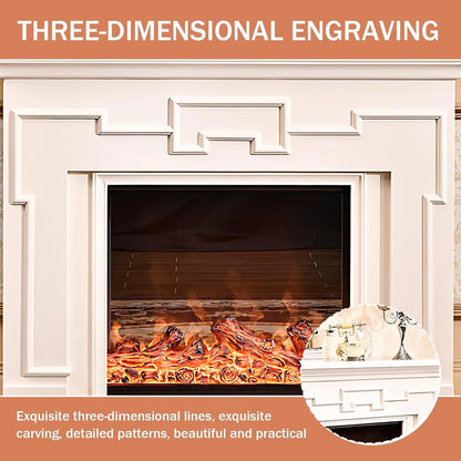 Aihm-Lon Indoor Electric Fireplace Includes Polygonal Line Design 47”