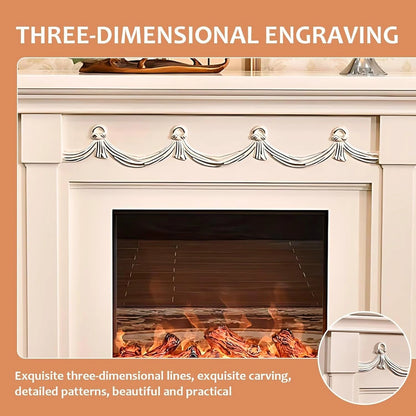 Aihm-Lon Simple Electric Fireplace Curtain Shape Line Design 47”