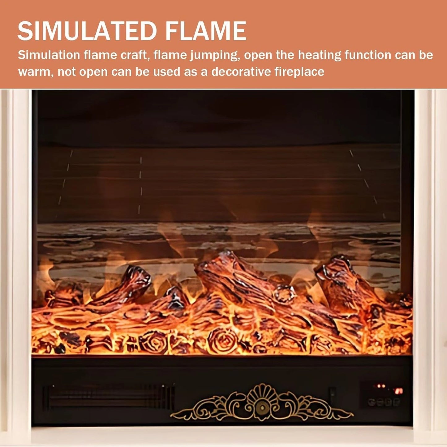 Aihm-Lon Indoor Electric Fireplace Includes Polygonal Line Design 47”