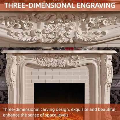 Aihm-Lon Luxurious Electric Fireplace with European Baroque Patterns 59”