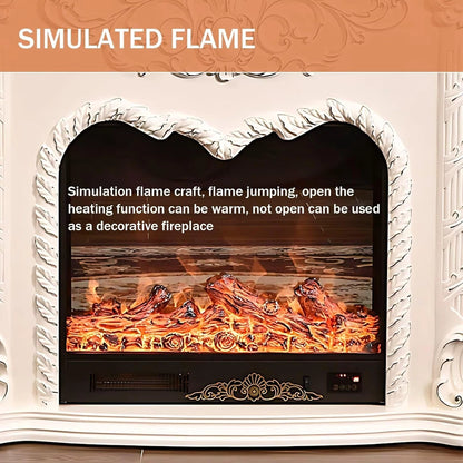 Aihm-Lon Electric Fireplace Includes Swirling Texture Design with Floral Pattern 47”
