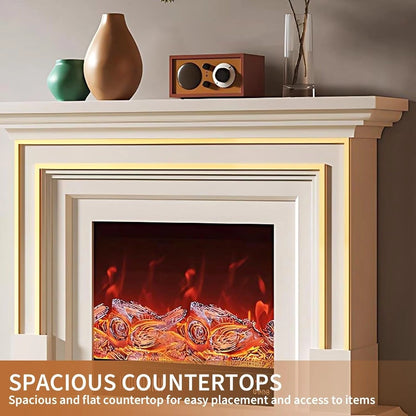 Aihm-Lon Minimalist Electric Fireplace with Realistic Flame Effects 59”-95”