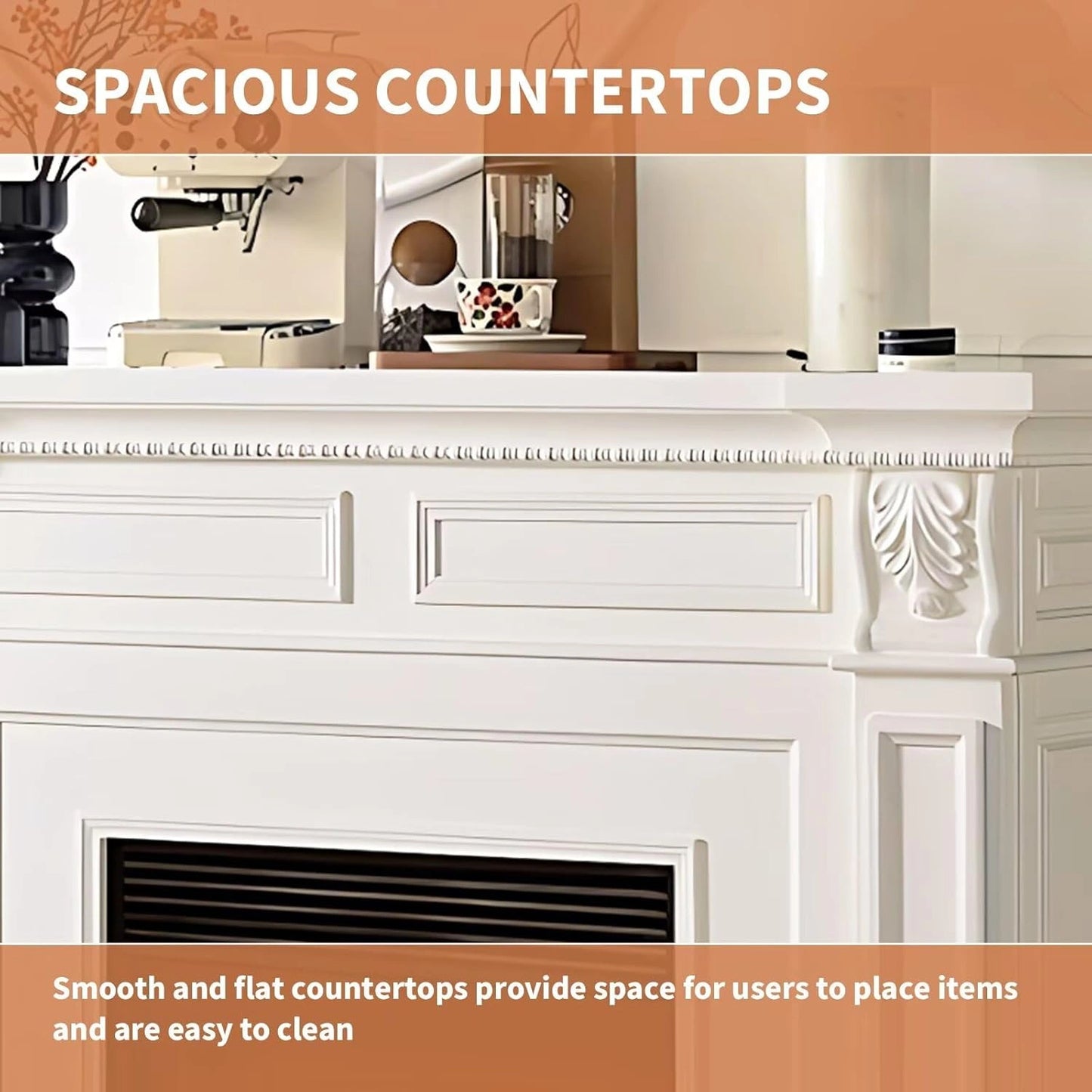 Aihm-Lon Electric Fireplace Includes French Retro Minimalist Line Design 59”