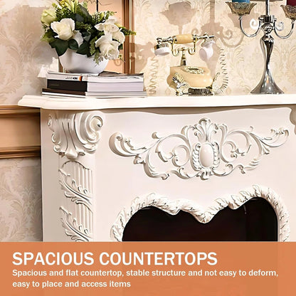 Aihm-Lon Electric Fireplace Includes Swirling Texture Design with Floral Pattern 47”