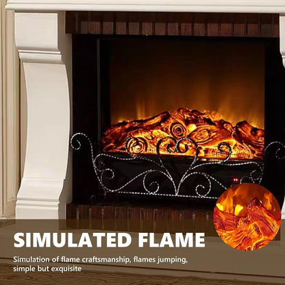 Aihm-Lon Decorative Electric Fireplace Exquisite Iron Art Design with Simulated Flame 51”-59”
