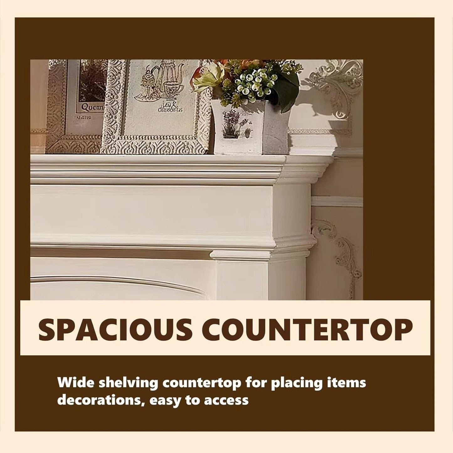 Aihm-Lon Electric Fireplace Parallel Line Design with Real Flame Effect 47”-59”