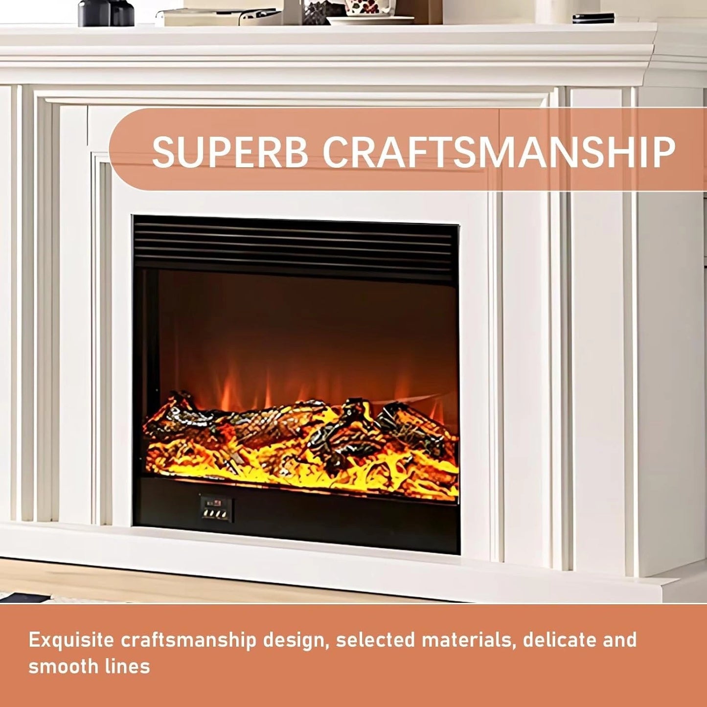 Aihm-Lon Electric Fireplace Straight Line Design with Simple Countertop 59”