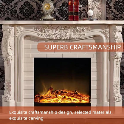 Aihm-Lon Luxurious Electric Fireplace with European Baroque Patterns 59”