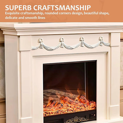 Aihm-Lon Simple Electric Fireplace Curtain Shape Line Design 47”