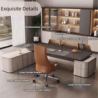 Aihm-Lon Executive Desk for Office Home 94.49"-125.98"