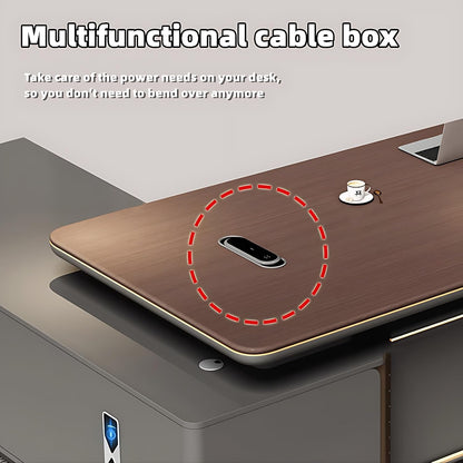 Aihm-Lon Executive Desk with L-Shaped Drawers 78.74"-118.11"